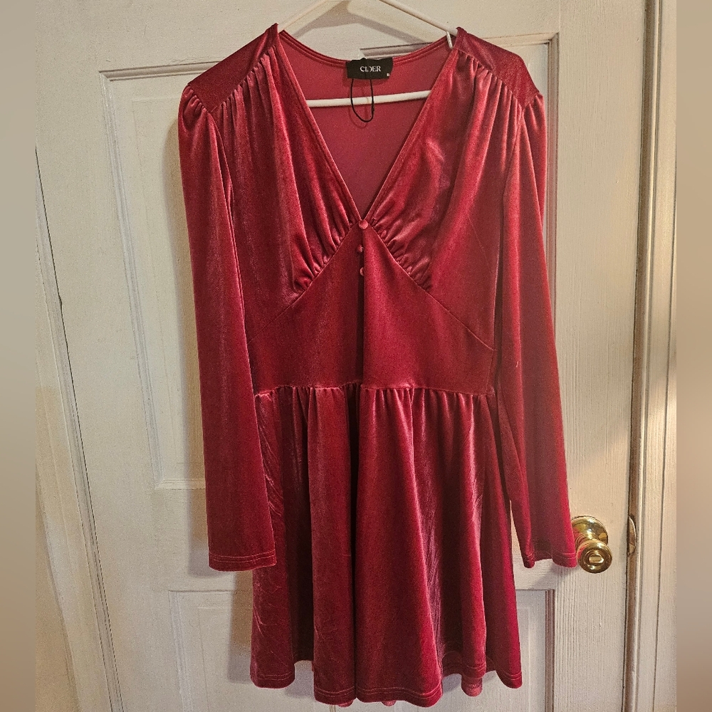 Hot Pink Velvet Dress